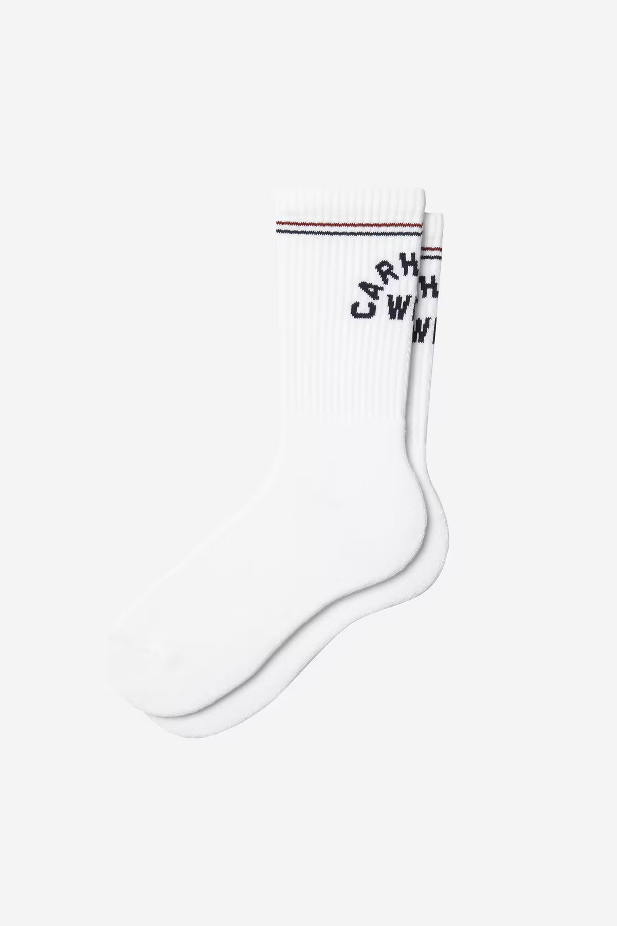 ARCH SCRIPT SOCKS - white/dark navy