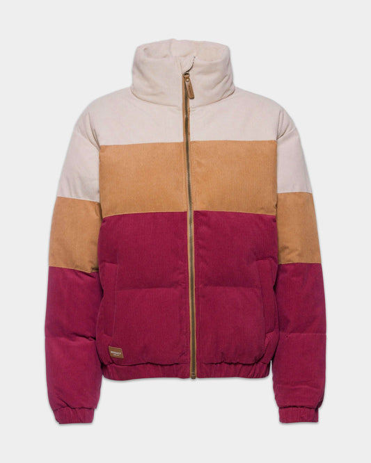 CORDY PUFFER JACKET - dark red