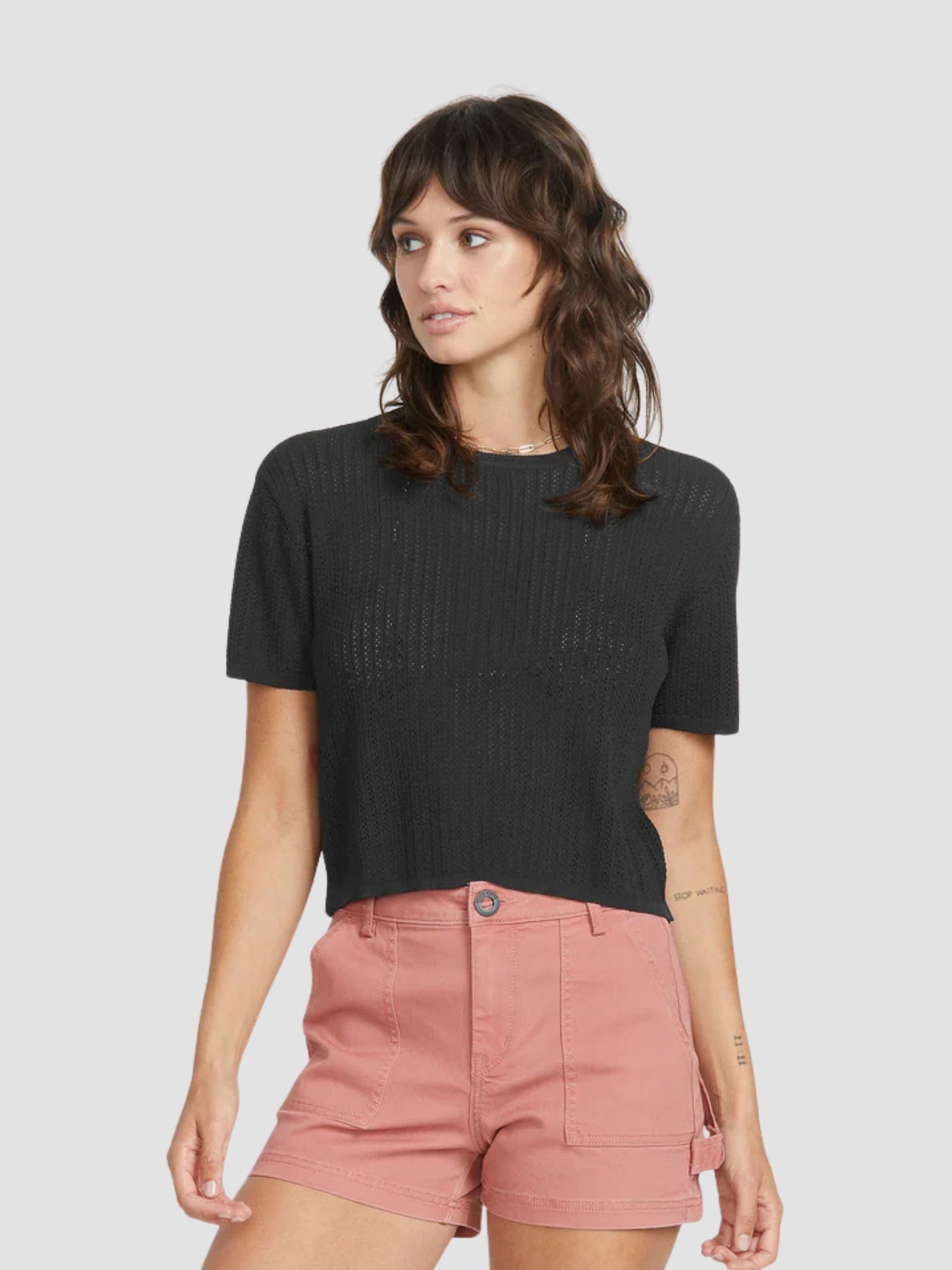 MESHY BEACH SS - black