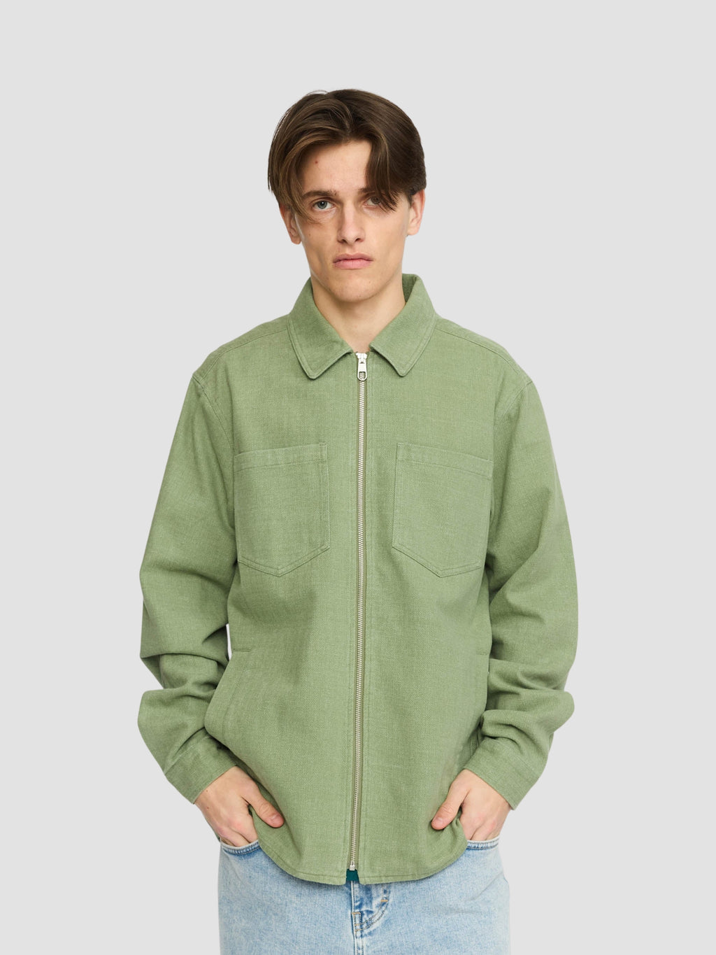 OVERSHIRT W. ZIPPER (3922) - light army