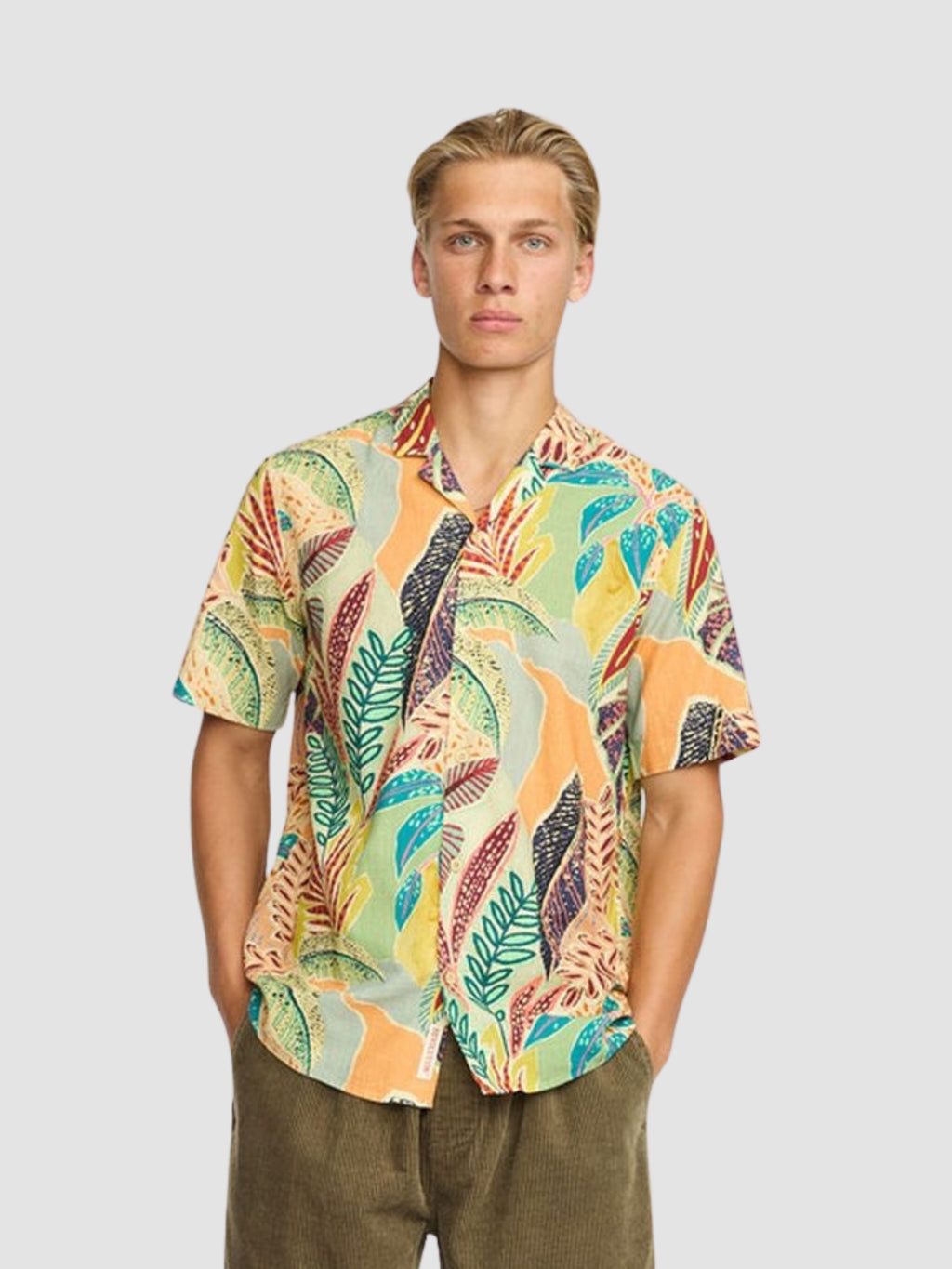 SHORT SLEEVED CUBAN SHIRT (3246) - orange