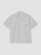 S/S LEAVEL SHIRT - leavel stripe/blue river