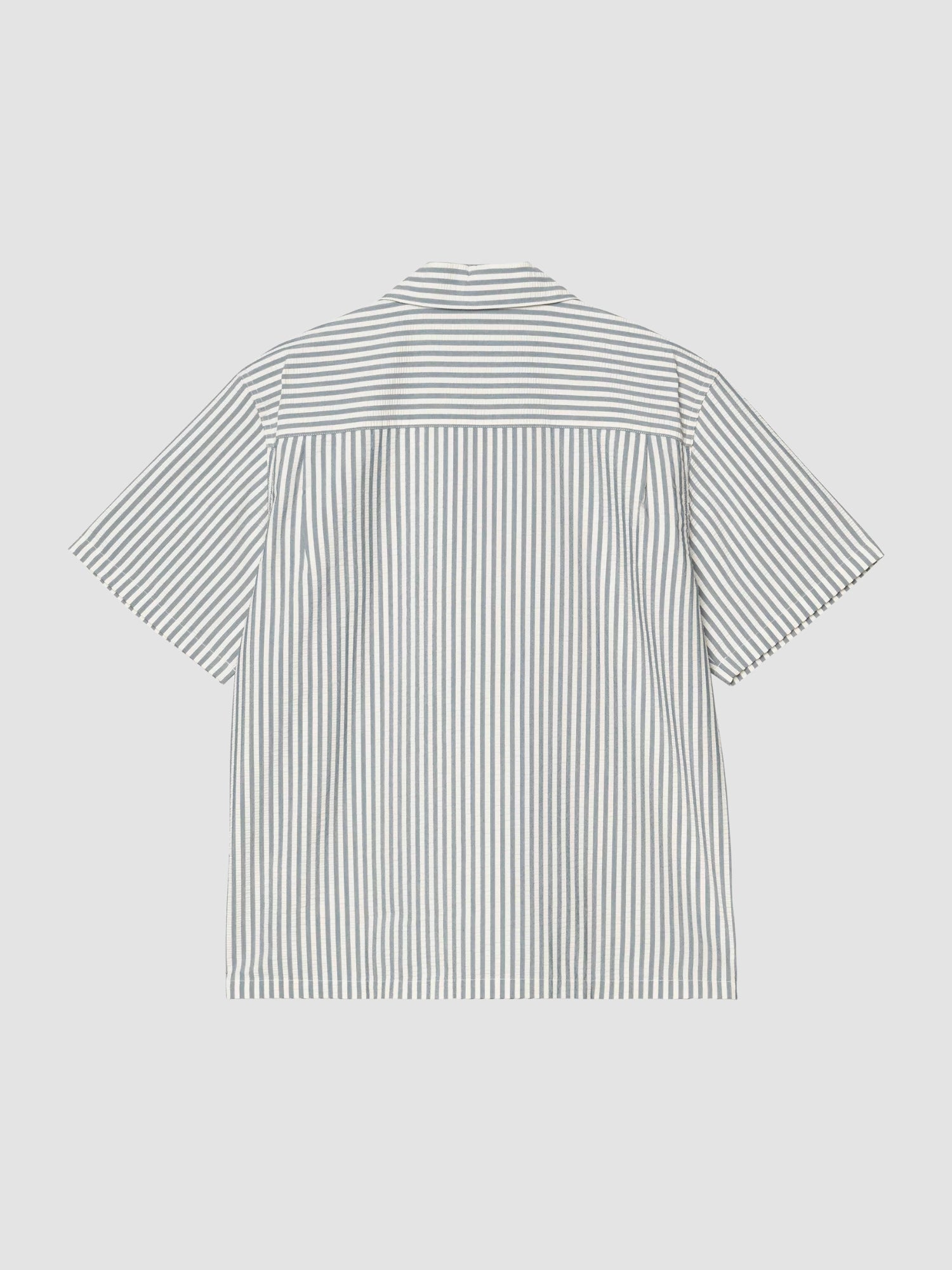S/S LEAVEL SHIRT - leavel stripe/blue river