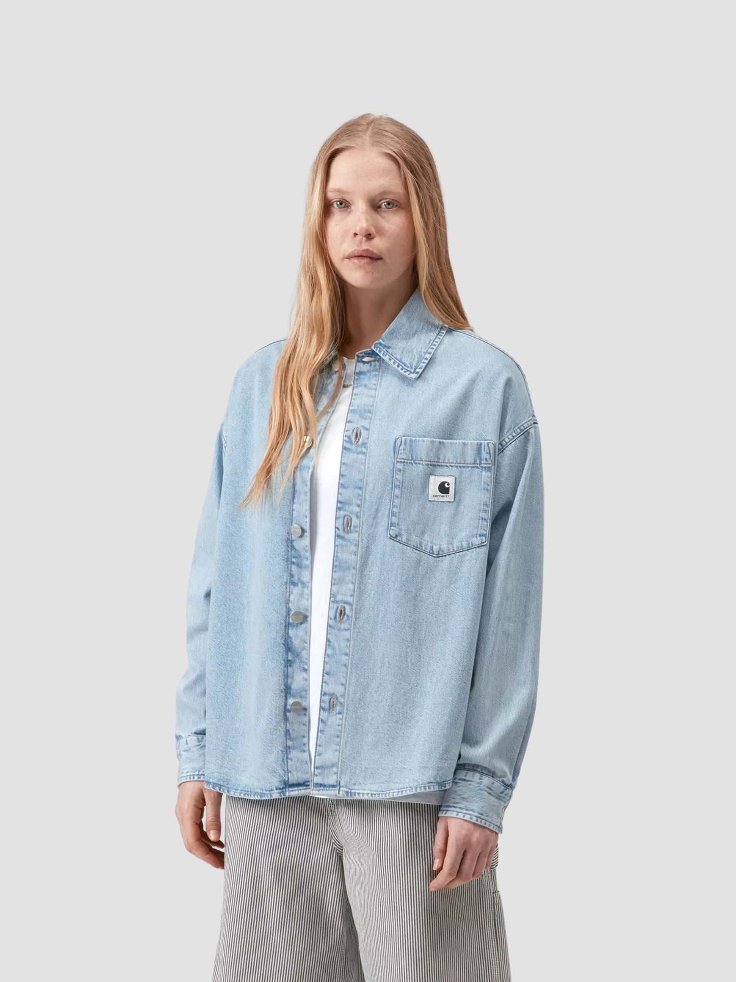 W' ALTA SHIRT JACKET - blue stone bleached
