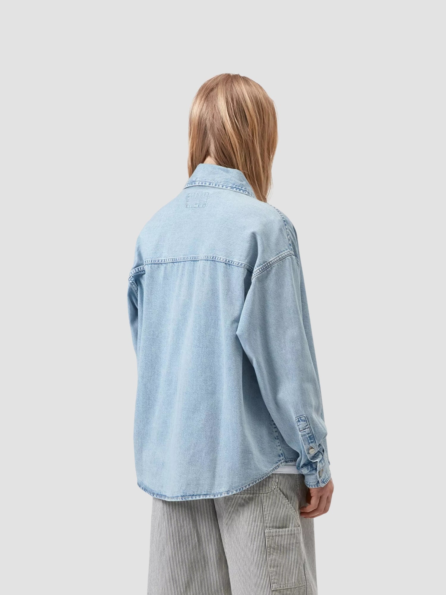 W' ALTA SHIRT JACKET - blue stone bleached