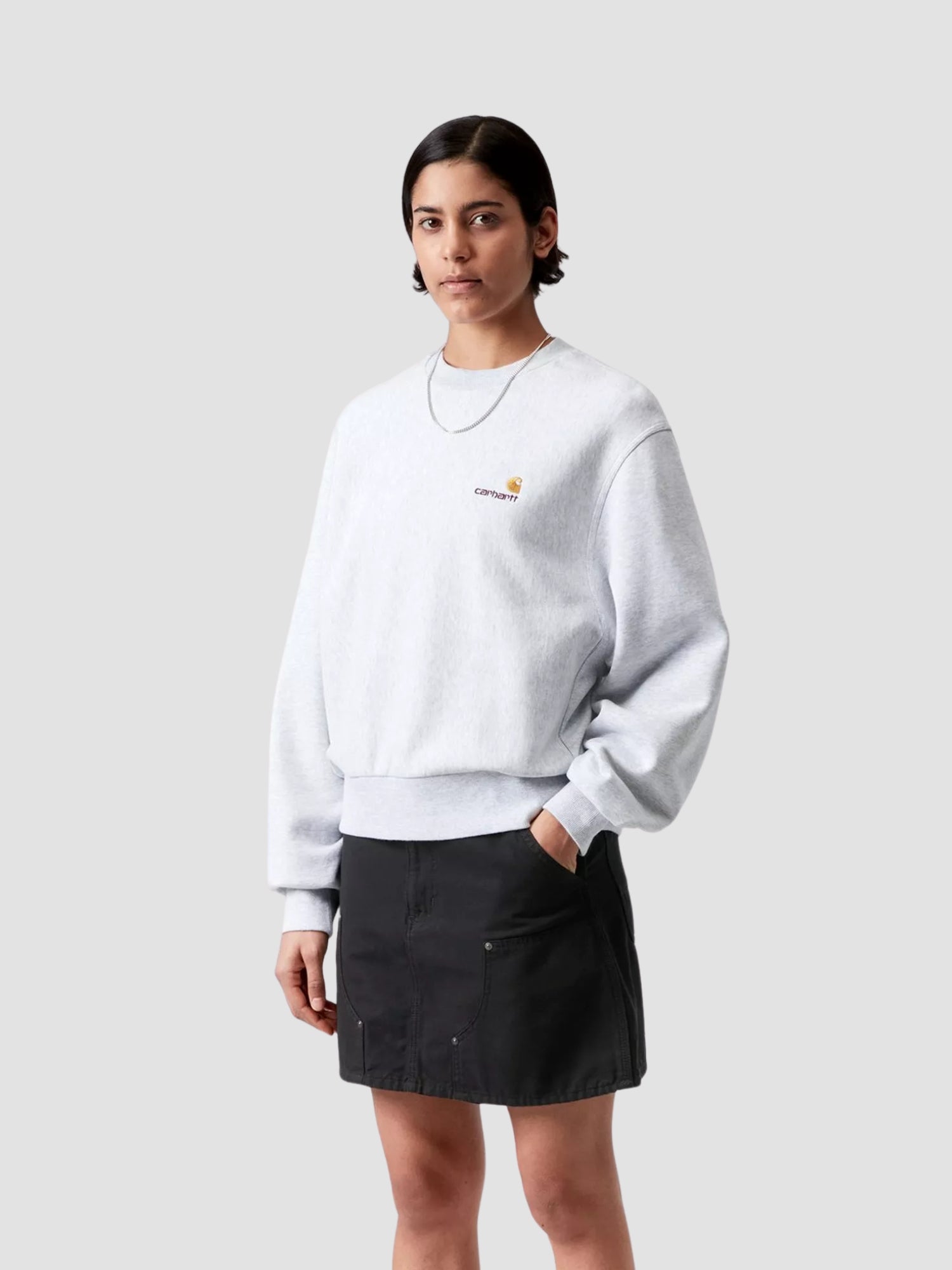 W' MAEVE DOUBLE KNEE SKIRT - black stone washed