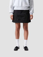 W' MAEVE DOUBLE KNEE SKIRT - black stone washed