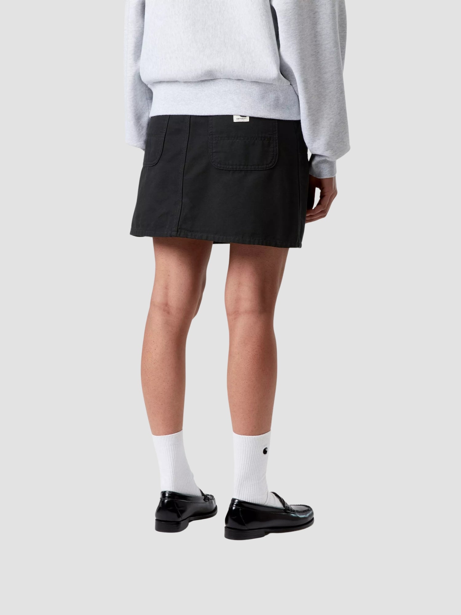 W' MAEVE DOUBLE KNEE SKIRT - black stone washed