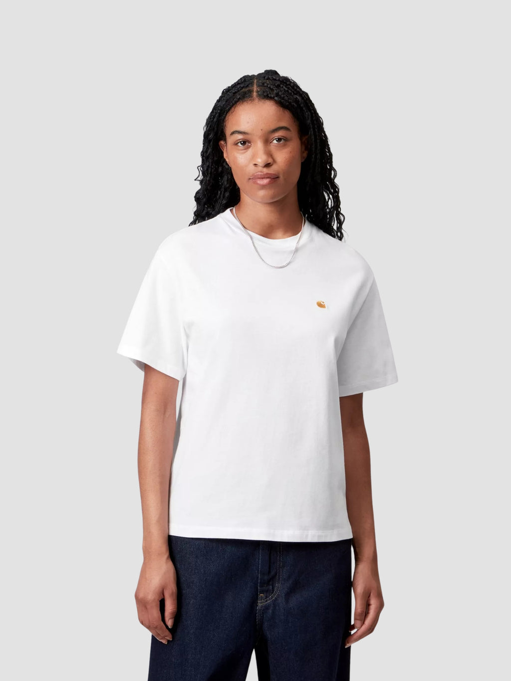 W' S/S CHASE T-SHIRT - white/gold