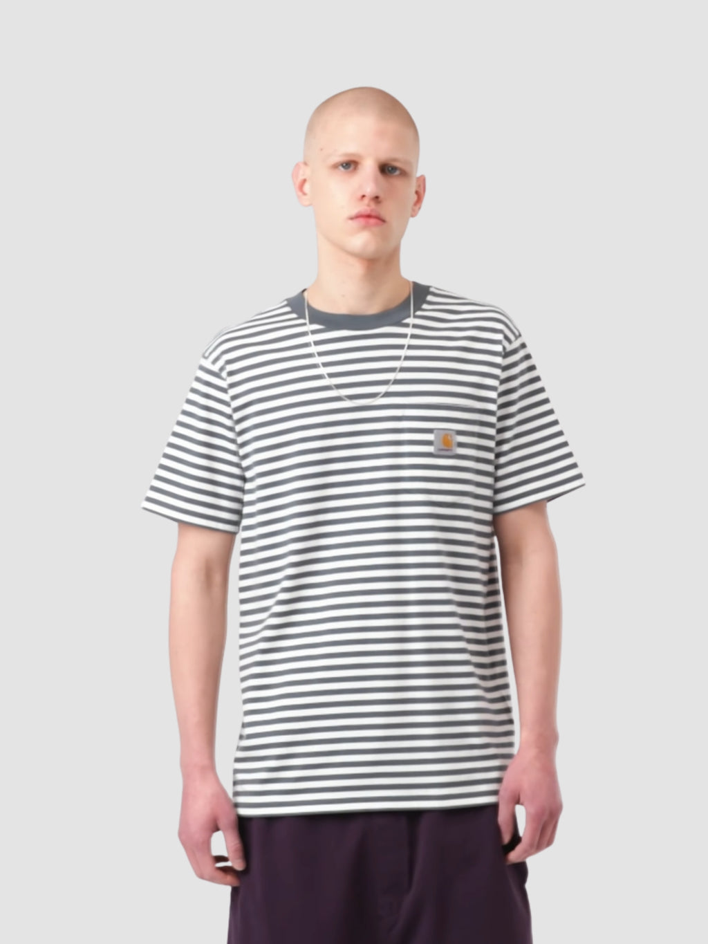 S/S EZRA POCKET T-SHIRT - cozy blue/wax