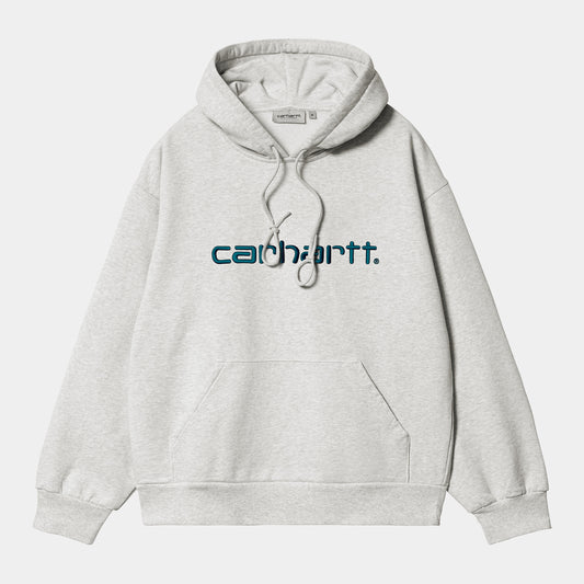 HOODED CHARHARTT SWEAT - ash heather/duck blue