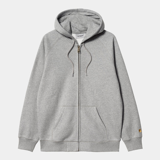 HOODED CHASE JACKET - grey heather/gold