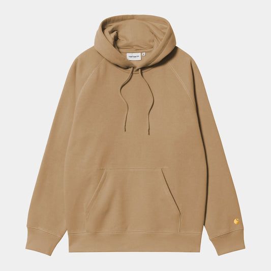 HOODED CHASE SWEAT - peanut/gold