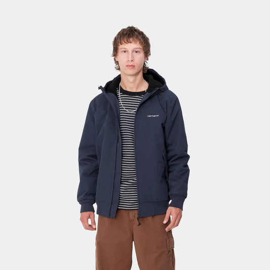 HOODED SAIL JACKET - air force blue/white