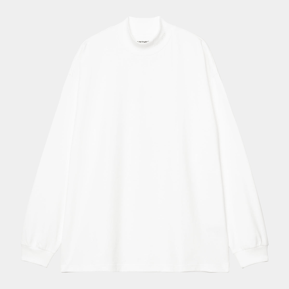 L/S SCRIPT MOCKNECK T-SHIRT - white