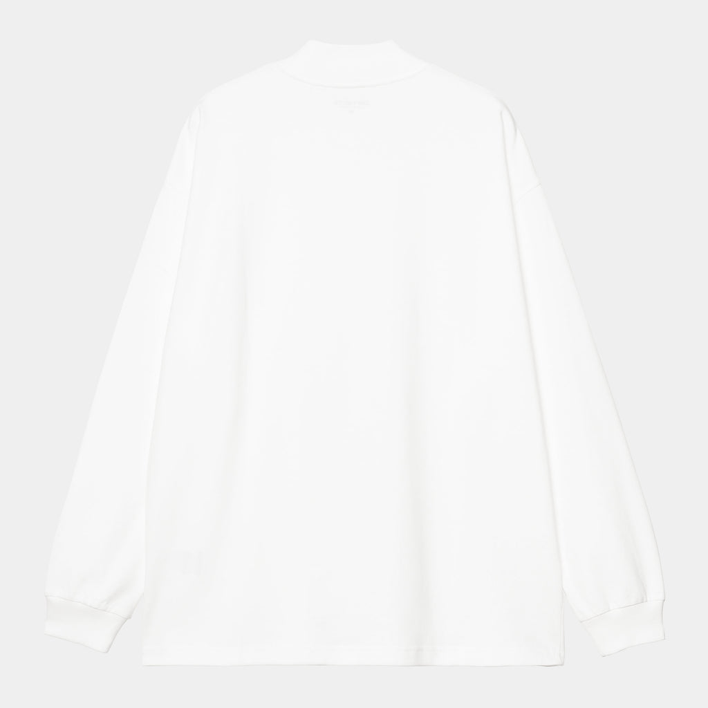 L/S SCRIPT MOCKNECK T-SHIRT - white