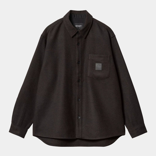 L/S TRUMAN SHIRT - chocolate/black