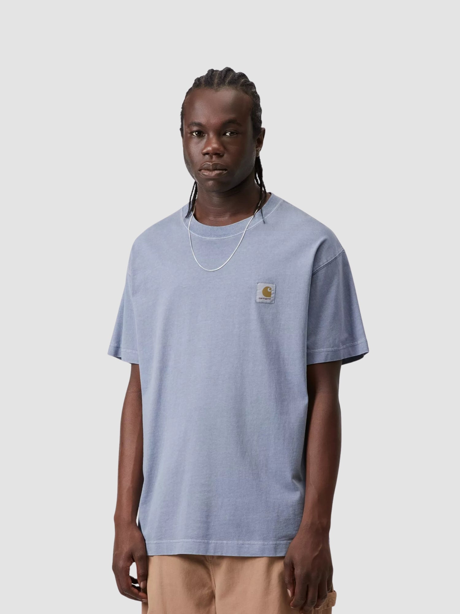 S/S NELSON T-SHIRT - gentle blue garment dyed