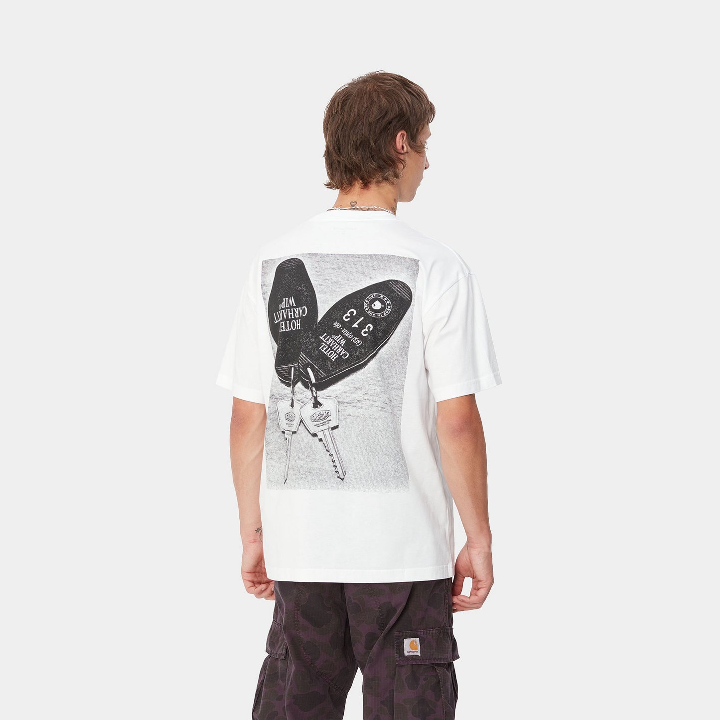 S/S HOTEL KEYS T-SHIRT - white/black