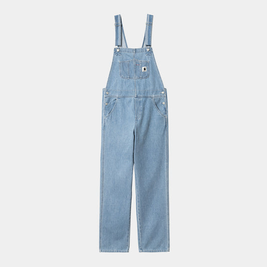W' BIB OVERALL STRAIGHT - blue stone bleached